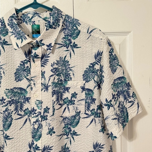 Pro Tour Men’s Textured Tropical Golf Button-Up Shirt  Size XL Cool Play - Picture 7 of 10